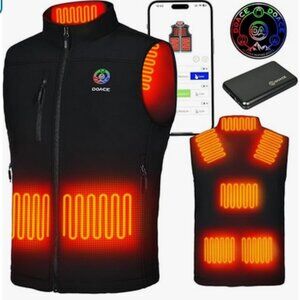DOACE Heated Vest APP Control with Battery Pack for Men and Women Black 2XL
